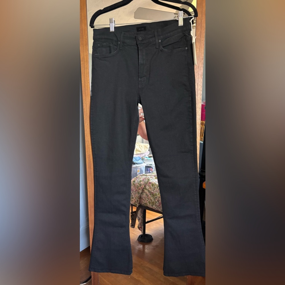 NWT Mother Denim The Runaway Women's Black Jeans in Not Guilty Black - Picture 4 of 7